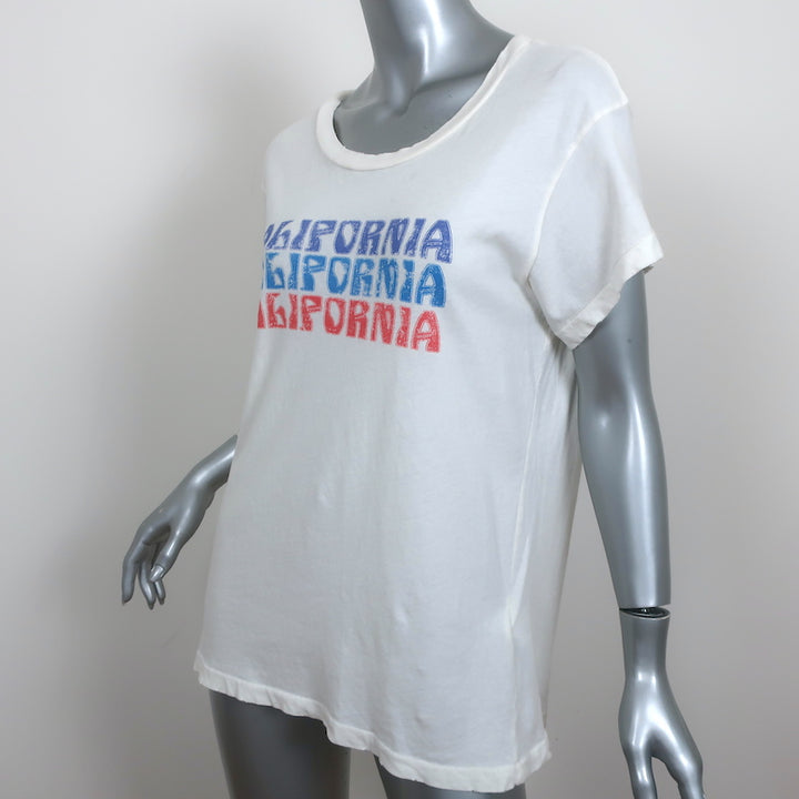 Current/Elliott California Crew Neck T-Shirt Ivory Size 2 Short Sleeve Top NEW