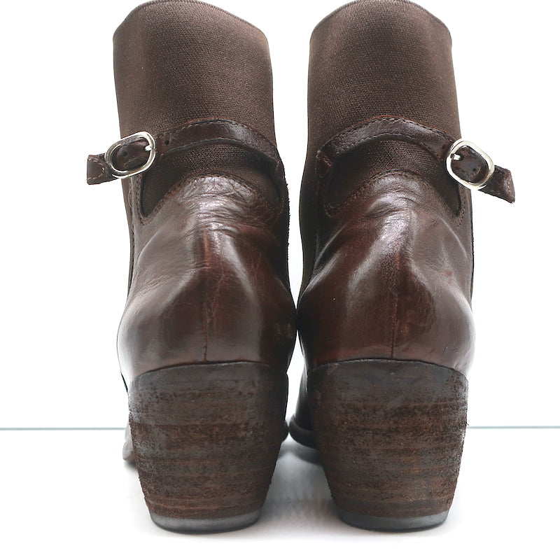 Officine Creative Chelsea Boots Brown Leather Size 38 Mid-Heel Ankle Boots