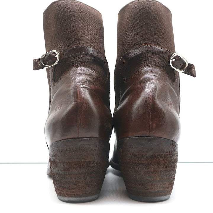 Officine Creative Chelsea Boots Brown Leather Size 38 Mid-Heel Ankle Boots