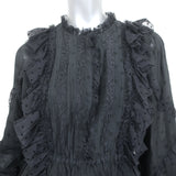 Ulla Johnson Ruffle Mini Dress Presley Black Polka Dot Cotton-Blend Size 4