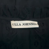 Ulla Johnson Ruffle Mini Dress Presley Black Polka Dot Cotton-Blend Size 4