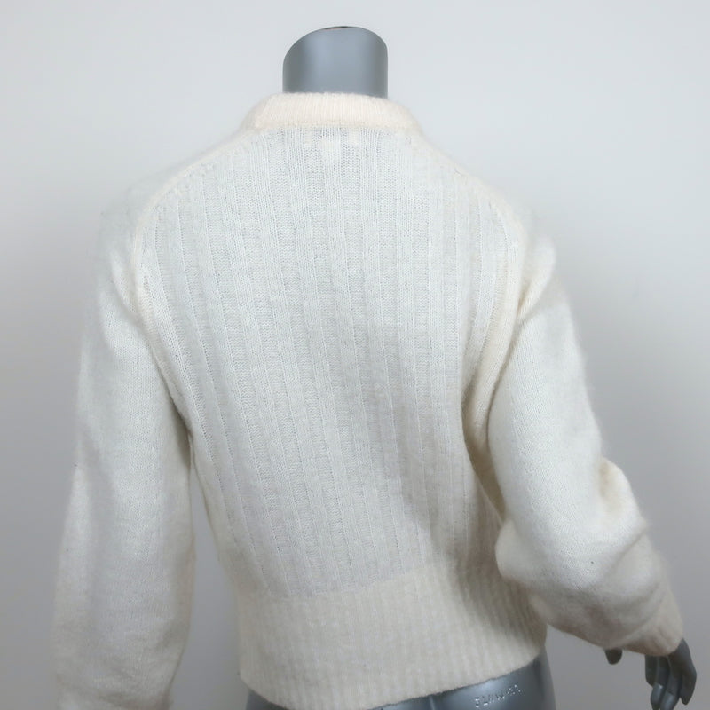 Acne Studios Dania Mohair Sweater Cream Size Extra Small Crewneck Pullover