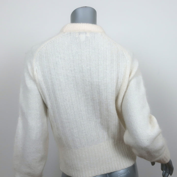 Acne Studios Dania Mohair Sweater Cream Size Extra Small Crewneck Pullover