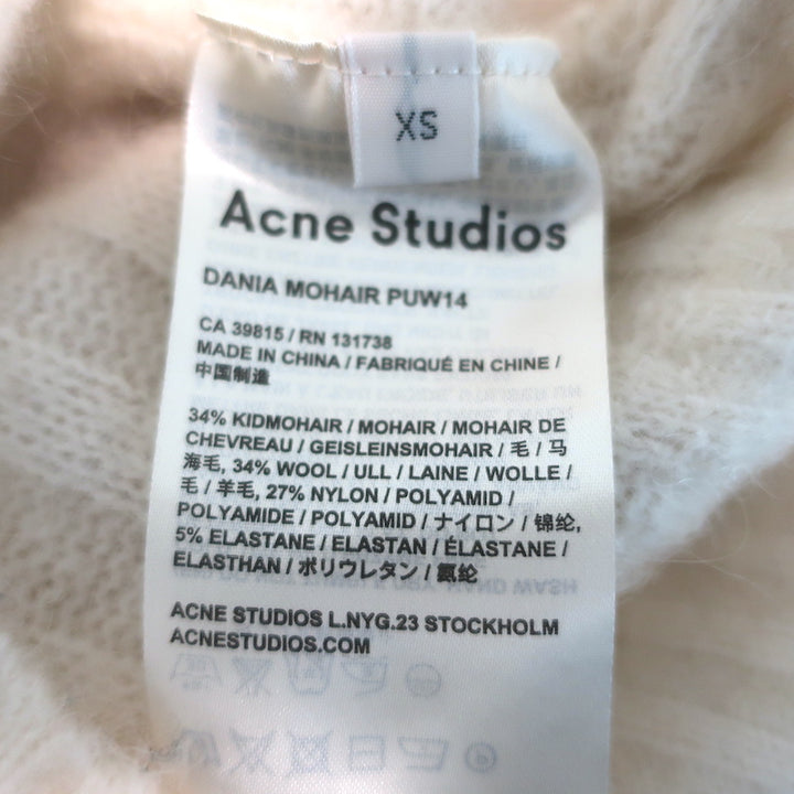 Acne Studios Dania Mohair Sweater Cream Size Extra Small Crewneck Pullover