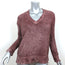 Avant Toi V-Neck Sweater Red Cotton-Blend Destroyed Knit Size Small