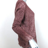 Avant Toi V-Neck Sweater Red Cotton-Blend Destroyed Knit Size Small