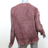 Avant Toi V-Neck Sweater Red Cotton-Blend Destroyed Knit Size Small