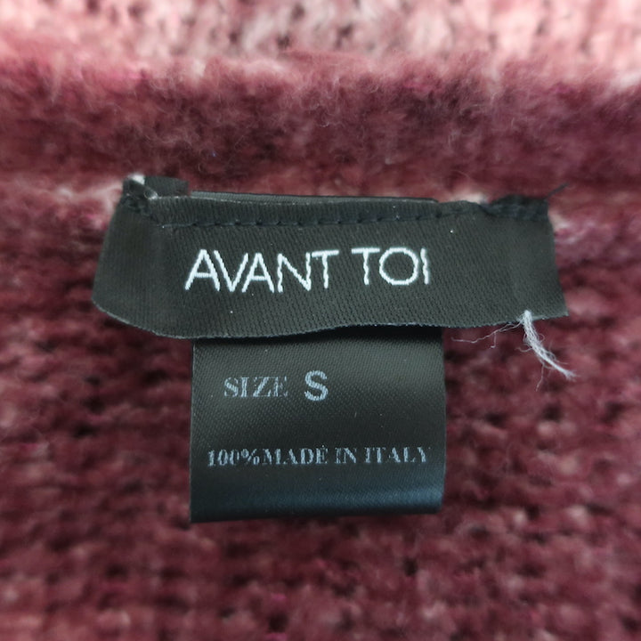 Avant Toi V-Neck Sweater Red Cotton-Blend Destroyed Knit Size Small