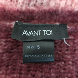 Avant Toi V-Neck Sweater Red Cotton-Blend Destroyed Knit Size Small