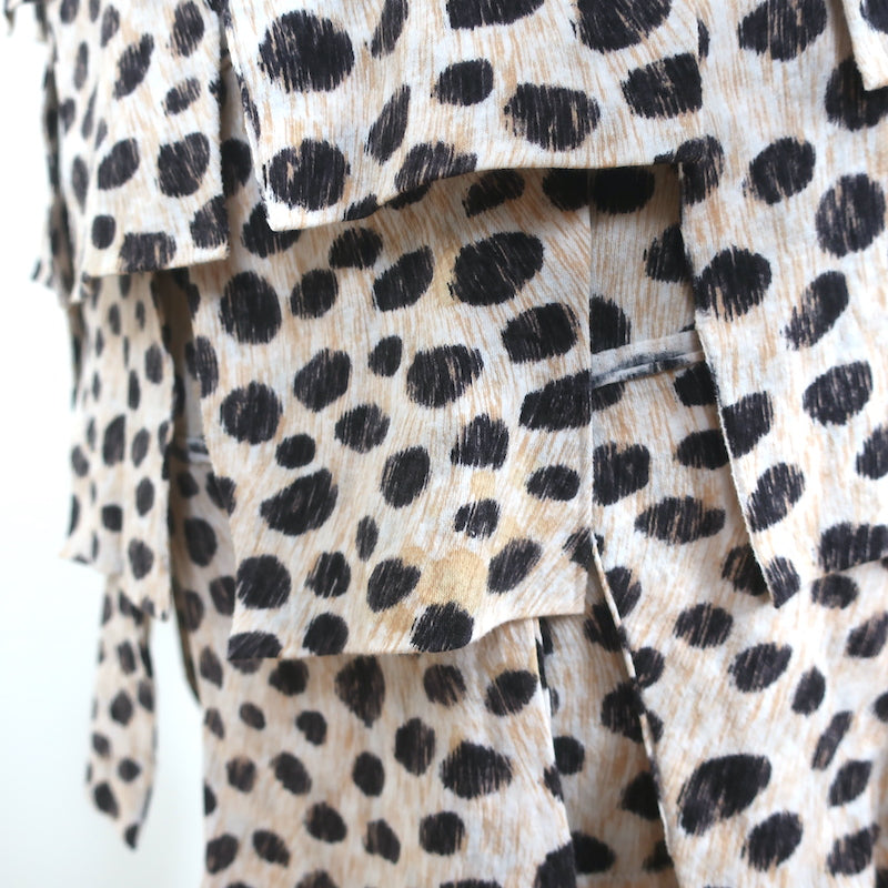 3.1 Phillip Lim Tiered Ruffle Mini Dress Cheetah Print Cotton Jersey Size Medium