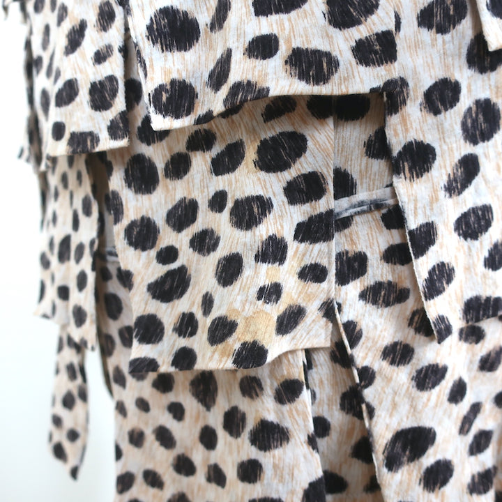 3.1 Phillip Lim Tiered Ruffle Mini Dress Cheetah Print Cotton Jersey Size Medium