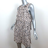 3.1 Phillip Lim Tiered Ruffle Mini Dress Cheetah Print Cotton Jersey Size Medium