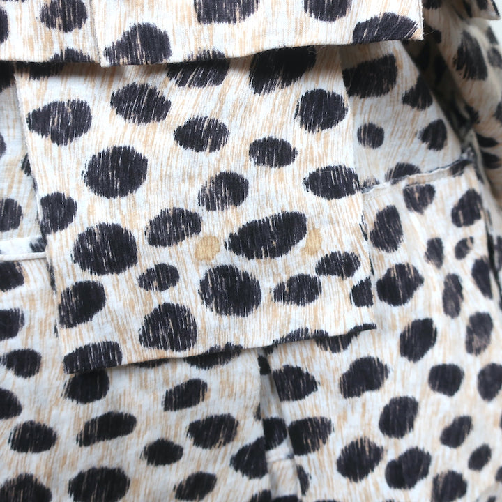 3.1 Phillip Lim Tiered Ruffle Mini Dress Cheetah Print Cotton Jersey Size Medium
