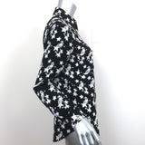 ANINE BING Blouse Stella Black Star Print Silk Size Extra Small Long Sleeve Top