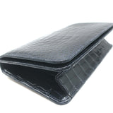 Manolo Blahnik Alligator Clutch Blue Marine Small Shoulder Bag NEW