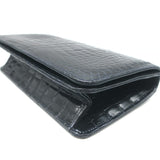 Manolo Blahnik Alligator Clutch Blue Marine Small Shoulder Bag NEW