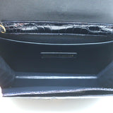 Manolo Blahnik Alligator Clutch Blue Marine Small Shoulder Bag NEW
