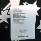 ANINE BING Blouse Stella Black Star Print Silk Size Extra Small Long Sleeve Top