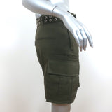 Helmut Lang Belted Military Patch Mini Skirt Army Green Size 6
