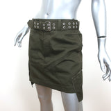 Helmut Lang Belted Military Patch Mini Skirt Army Green Size 6