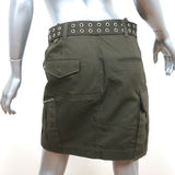 Helmut Lang Belted Military Patch Mini Skirt Army Green Size 6