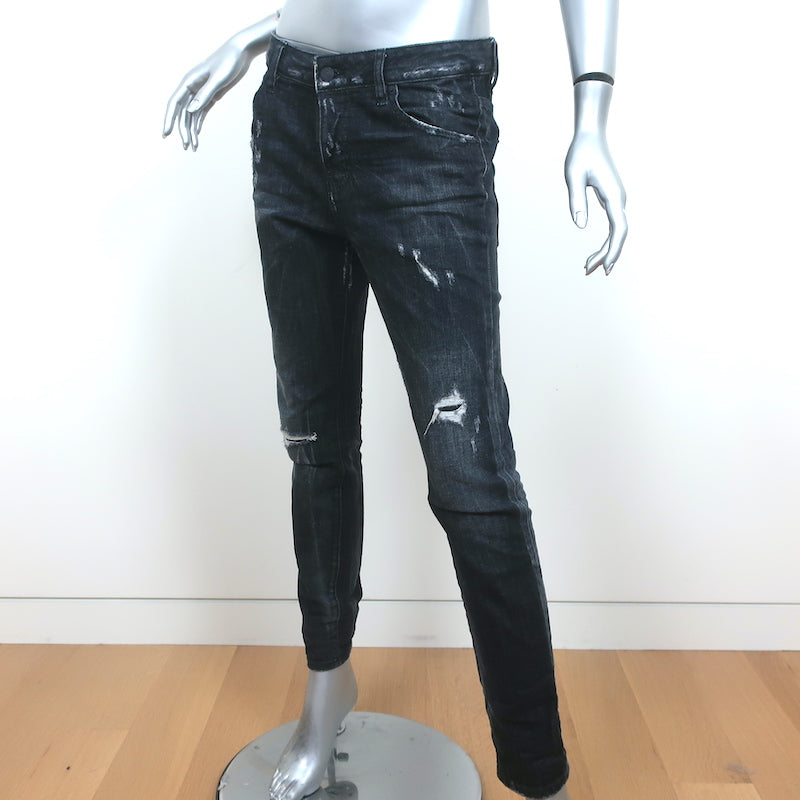 Dsquared2 Distressed Jeans Black Stretch Denim Size 38
