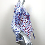 Poupette St Barth Romper Kim White/Red Printed Viscose Size 2