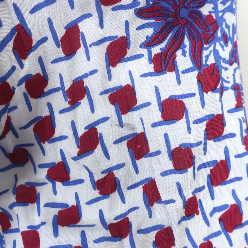 Poupette St Barth Romper Kim White/Red Printed Viscose Size 2