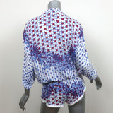 Poupette St Barth Romper Kim White/Red Printed Viscose Size 2