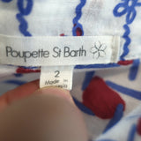 Poupette St Barth Romper Kim White/Red Printed Viscose Size 2