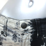 R13 Boy Straight Leg Jeans Black & Gray Tie Dye Stretch Cotton Size 27