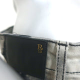 R13 Boy Straight Leg Jeans Black & Gray Tie Dye Stretch Cotton Size 27