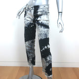 R13 Boy Straight Leg Jeans Black & Gray Tie Dye Stretch Cotton Size 27