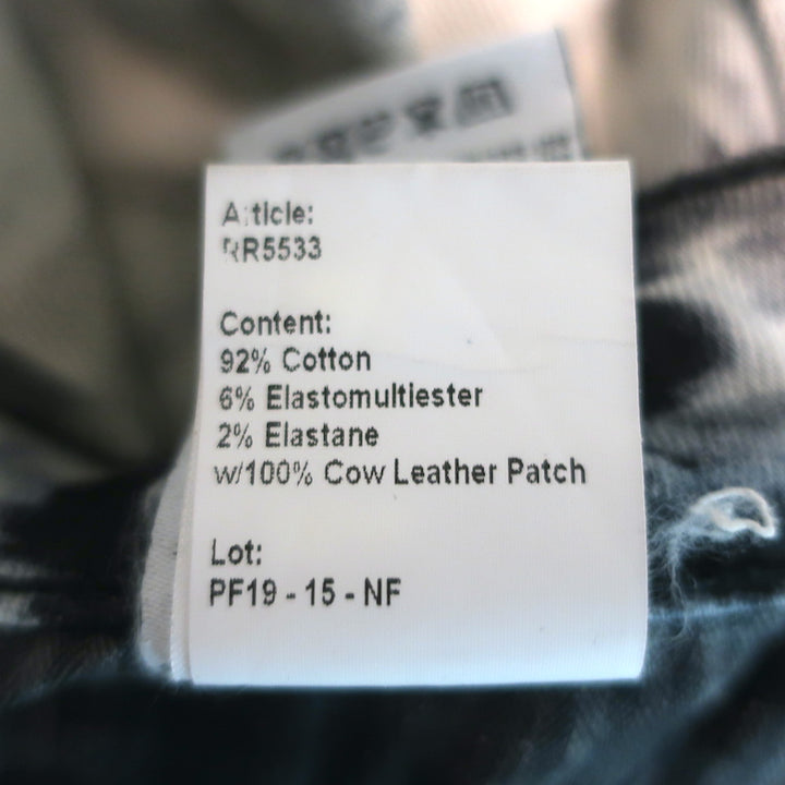 R13 Boy Straight Leg Jeans Black &amp; Gray Tie Dye Stretch Cotton Size 27