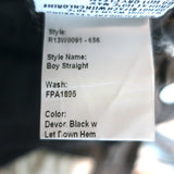 R13 Boy Straight Leg Jeans Black & Gray Tie Dye Stretch Cotton Size 27