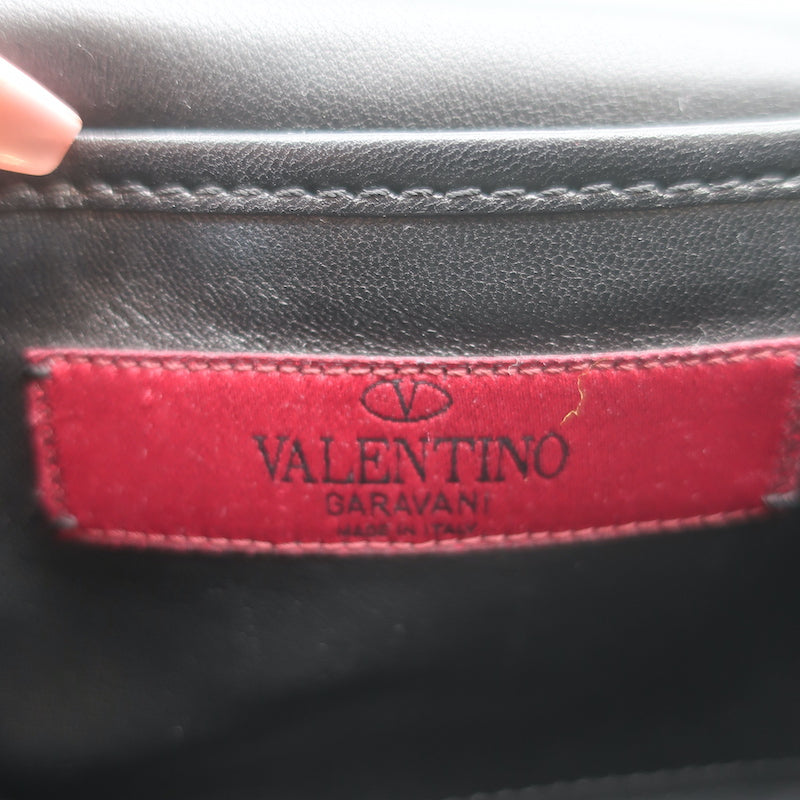 Valentino Burgundy Leather Rockstud VA VA Voom Large Tote Bag
