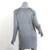Baja East Cardigan Gray Stretch Cotton Rib Knit Size 0 Open Front Sweater