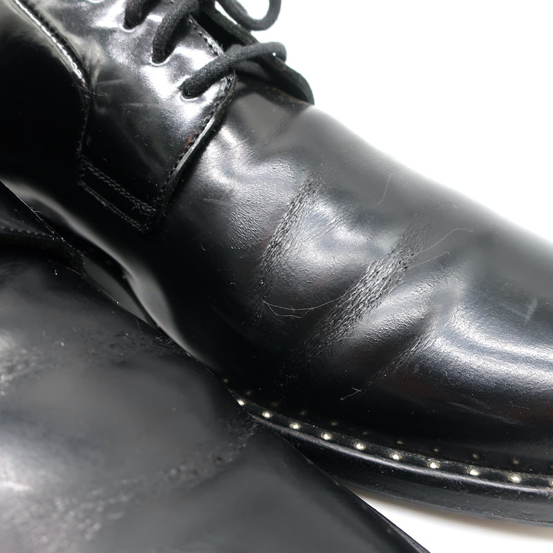 Saint Laurent Studded Derby Oxfords Dylan Black Leather Size 40 Lace-Up Flats