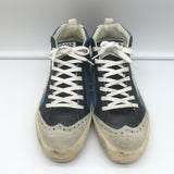Golden Goose Denim Mid Star Sneakers with Silver Metallic Star Size 37