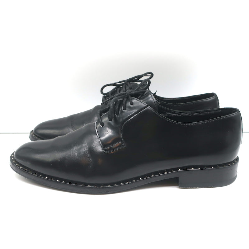 Saint Laurent Studded Derby Oxfords Dylan Black Leather Size 40 Lace-Up Flats