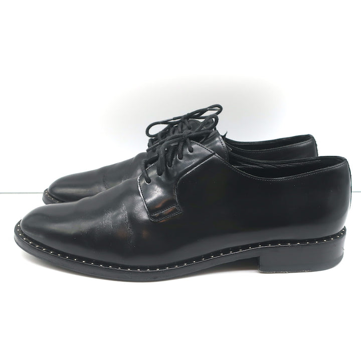 Saint Laurent Studded Derby Oxfords Dylan Black Leather Size 40 Lace-Up Flats
