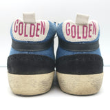 Golden Goose Denim Mid Star Sneakers with Silver Metallic Star Size 37