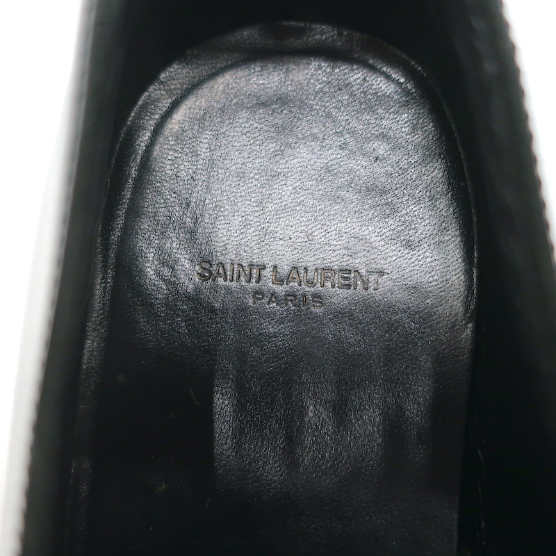 Saint Laurent Studded Derby Oxfords Dylan Black Leather Size 40 Lace-Up Flats