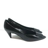 Saint Laurent Anais 55 Pointed Toe Pumps Black Patent Leather Size 40.5