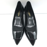 Saint Laurent Anais 55 Pointed Toe Pumps Black Patent Leather Size 40.5