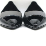 Saint Laurent Anais 55 Pointed Toe Pumps Black Patent Leather Size 40.5