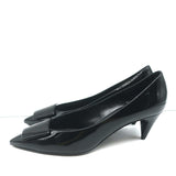Saint Laurent Anais 55 Pointed Toe Pumps Black Patent Leather Size 40.5