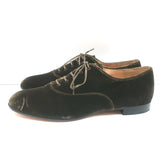 Gianvito Rossi Velvet Oxfords Olive Brown Size 39.5 Lace-Up Flats