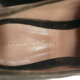 Gianvito Rossi Velvet Oxfords Olive Brown Size 39.5 Lace-Up Flats