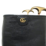 Gucci Piuma Lux Knee High Mid-Heel Boots Black Leather Size 40.5